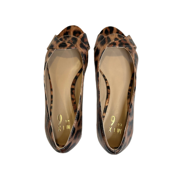Mix No. 6 Barbro Flats Ballet Women’s Size 8M Animal Print Slip-On Peep Toe - Picture 5 of 10